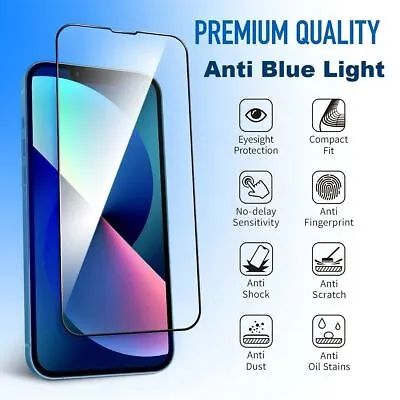 $6.99 • Buy For IPhone 13 12 11 Pro Xr Xs Max 7 8 Plus Anti Blue Glass Screen Protector