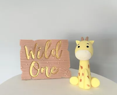 Personalised Safari Animals Fondant Cake Toppers. Giraffe Fondant Set. • £6.90