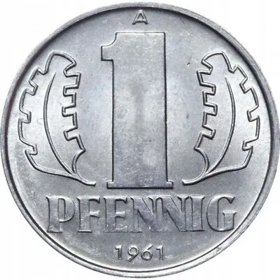 EAST GERMANY (DDR) 1 Pfennig 1961 KM:8.1 UNC World Coin • $2.95