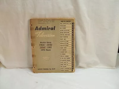 Vintage Admiral Television Manual S529 TV • $15