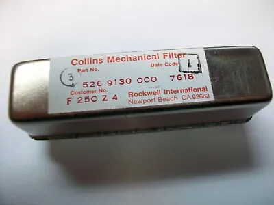 Collins Mechanical Filter   F 250  Z 4   P/n 526 9130 000   Nsn 5915-00-884-8577 • $39