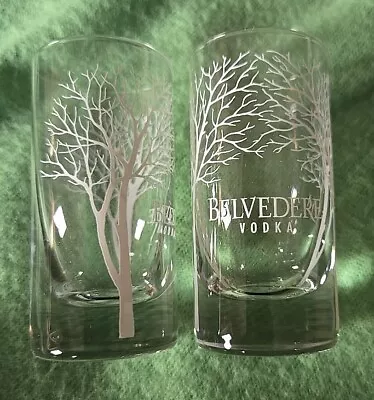 Brand New Pair Of (2) Belvedere Vodka 1 Oz Shot Glasses Glass W/ Design Amazing! • $12.99