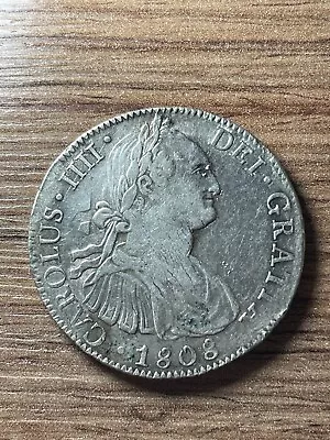 Mexico 1808 T.h Spanish Colonial 8 Reales Silver Coin Km109 Mint Error • $76