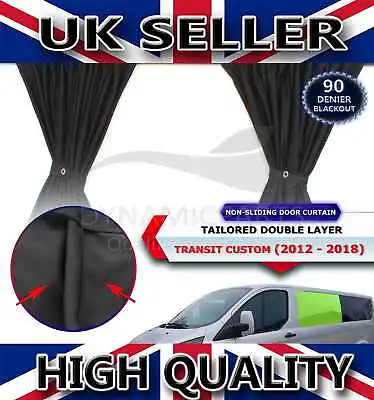 £27.20 • Buy For Ford Transit Custom 2012-2018 Blackout Fabric Non Sliding Door Curtain Black