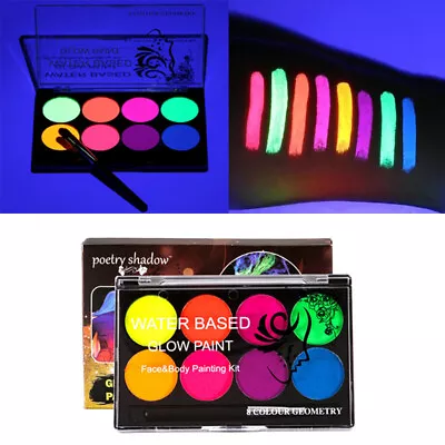 8Color Face Paint Professional Party Halloween Washable Palette Body Fancy Dress • £3.89