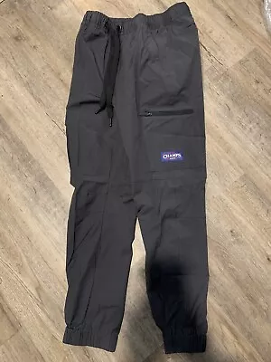 CSG Cargo Jogger Pants Black Large Men's Employee Uniform Champs Drawstring • $29.99