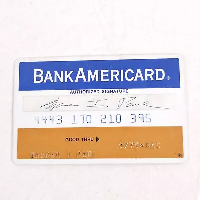 Vintage 1970's BANKAMERICARD Pre-VISA Credit Card City National Bank Exp. 1975 • $50