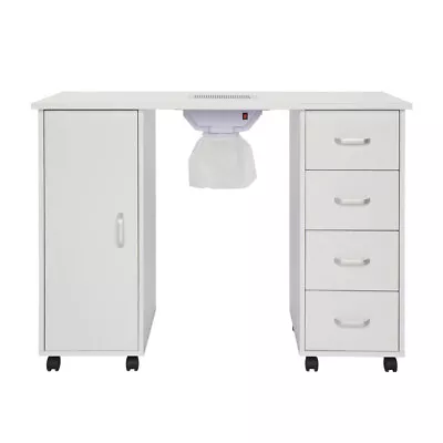 White Nail Table With Fan And 4 Drawers Single Door For Salon Use • $210.50