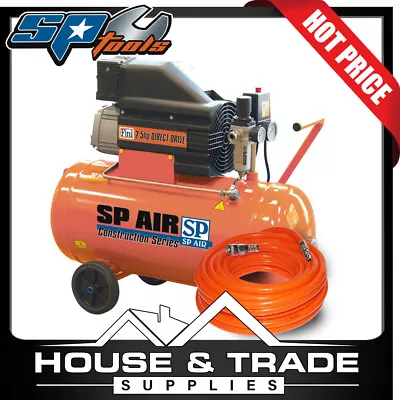 SP Tools Air Compressor 2.5hp 50Lt Direct Drive + BONUS 30m AIR HOSE SP12-50XB • $595