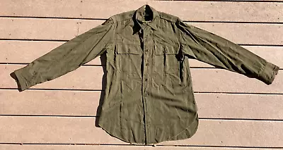 WW2 US Army Military 15-34 OD Wool Dress Uniform Shirt Field Gear Equipment • $49.99