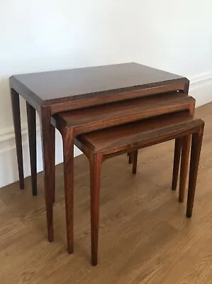 JOHNNES ANDERSEN ROSEWOOD NEST OF TABLES FOR CFC SILKEBORG- Danish Retro Coffee  • £1149