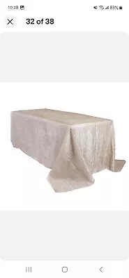 Crinkle Taffeta Tablecloths Rectangular For Weddings & Parties 90 X 132 Inches • $17.66