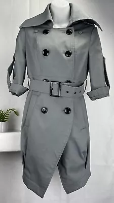 Vero Moda Classic Double Breasted Belt Trench Coat Jacket Gray Pockets Size S • $7