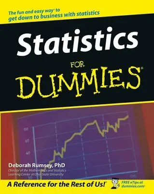 Statistics For Dummies By Rumsey Deborah J. • $5.24