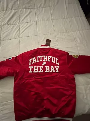 San Francisco 49ers-size Large Mitchell  & Ness  FTTB Satin Jacket MENS • $200