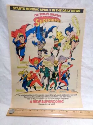 Vintage Full Page D.C. Superhero Comics Section Daily News 1978 Wonder Woman Etc • $21.95