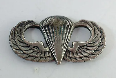 Vintage US Army Airborne Paratroopers Military Wings Badge Sterling Silver  • $99