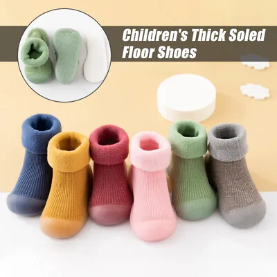 Kids Baby Toddler Warm Fleeced Knitted Antislip Home Floor Shoes Winter Slippers • $16.99
