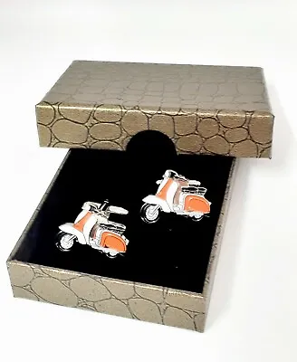 £7.99 • Buy SCOOTER Red And White MODs Cufflinks, Novelty In Gift Box. Mens Ref 6-13