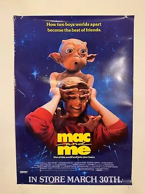 Poster: Mac And Me (1988): Original Movie Video Store VHS Promo Rare 27x38 • $64.99