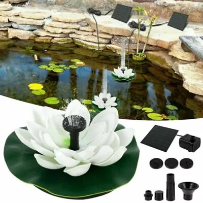 Lotus Solar Powered Swimming Fountain Pond Pump For Garden Aquarium Pool Fish • £24.94