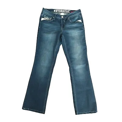 $22.99 • Buy Hydraulic Lola Curvy Micro Boot Cut Dark Wash Jeans Juniors Sz 11/12