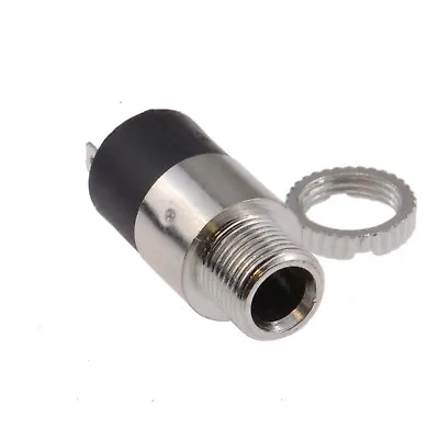 3.5mm Jack 3 Pole Panel Mount Solder Terminal With Locking Nut [005674] • £2.51