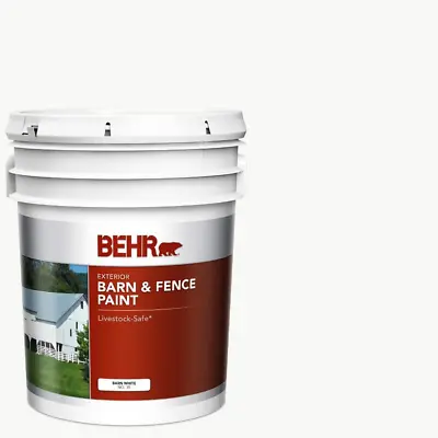 Fence Paint 5 Gallon White Exterior Barn Livestock-Safe Blistering Resistant • $125.28