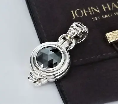 JOHN HARDY - RARE - Large Bedeg Sterling Silver Hematite Pendant - Pristine! • $265