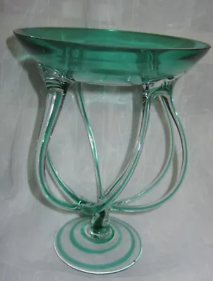 Makora Krosno Handblown Green And Clear Art Glass  Bowl Poland   • $110