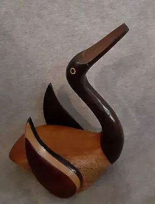 Vintage Mid Century Wood Duck Bird Figurine 7  • $28