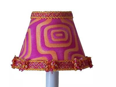 Funky Pink & Orange Chandelier Shades 5  Mini Lamp Sconce Shade 70's 80's Party • $5