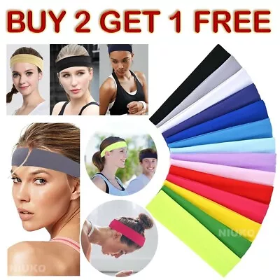 £1.58 • Buy Stretchy Band Yoga Hair Bands Headband Gym Sports Plain Alice Band Girls School 