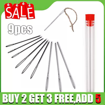 9Pcs Large Eye Needle Set For Knitting Hand Sewing Crocheting Darning Hook Set • £2.70