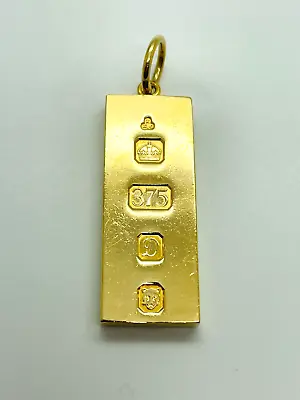 9ct Yellow Solid Gold Ingot Pendant • £915