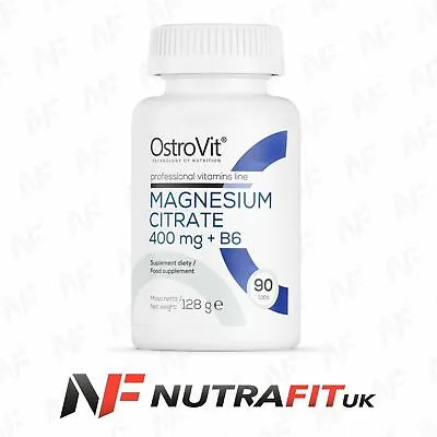 OSTROVIT MAGNESIUM CITRATE 400 Mg + B6 Fatigue Reduction Bones Muscles Support • £8.99