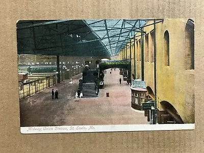 Postcard St Louis MO Missouri Union Train Station Midway Vintage Railroad 1909 • $7.99