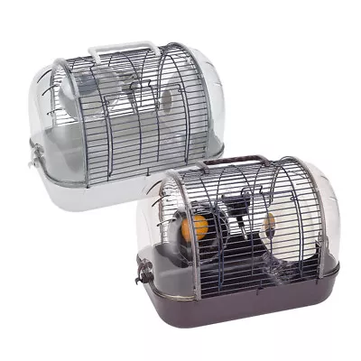 Clear Hamster Cage Pet Animal Travel Carrier Box Portable Handle W/ Accessories • £16.94