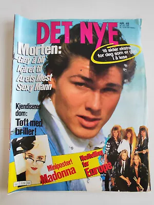 MORTEN HARKET A-HA MADONNA CHRIS DE BURGH In DET NYE Magazine Norway 1986. • $19.99