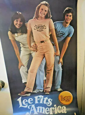 1970s Lee Jeans Poster Junior Teens Fashion Fits America Vintage Pastel • $29.99