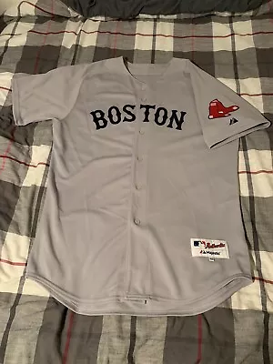 Majestic Boston Red Sox Jarrod Saltalamacchia Road Gray Jersey Size 48 • $175