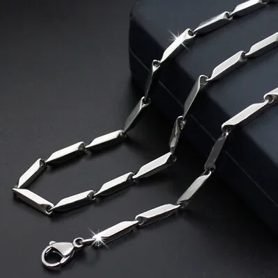 Titanium Steel Colorful Rice Shape Link Chains Necklace Jewelry Men Women Gift • $8.99