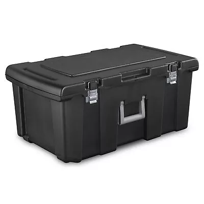 Portable Plastic Storage Box With Wheel Metal Hinges And LatchesLarge Capacity • $35.98