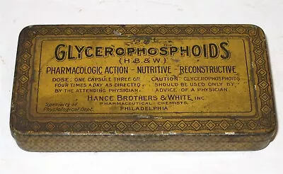 Glycerophosphoids EARLY PHYSIOLOGICAL Quack Medicine Tin Hance Bro Philadelphia  • $45
