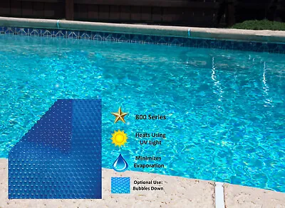 800 Series Swimming Pool Blue Solar Heating Blanket Cover - (Choose Pool Size) • $69.99