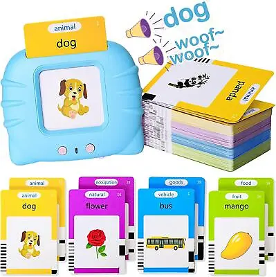 224 Word Talking Flash Cards Early Learning Toy 2-6 Toddler Child Preschool Blue • £12.99