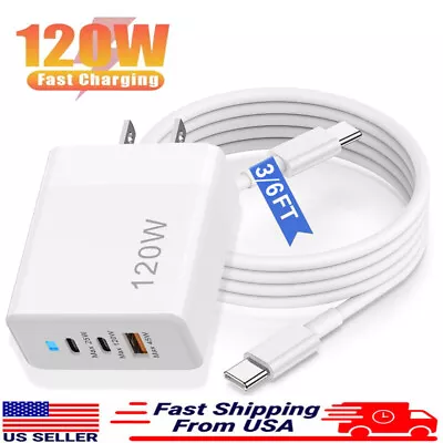 Max 120W Dual USB-C Fast Wall Charger Block For Cell Phone IPad With Lndicator • $5.99