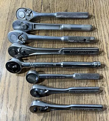 Vintage Tools RATCHET WRENCH LOT CRAFTSMAN SK TOOL Mechanic 3/8”  1/2  Drive USA • $76.10