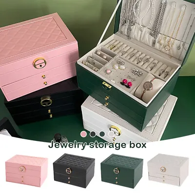 Large Multi-Layer Jewelry Storage Box Organizer For Necklace Earring Display Box • $37.89