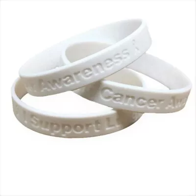 10 -  I Support Lung Cancer Awareness Medical Grade Silicone Bracelets • $14